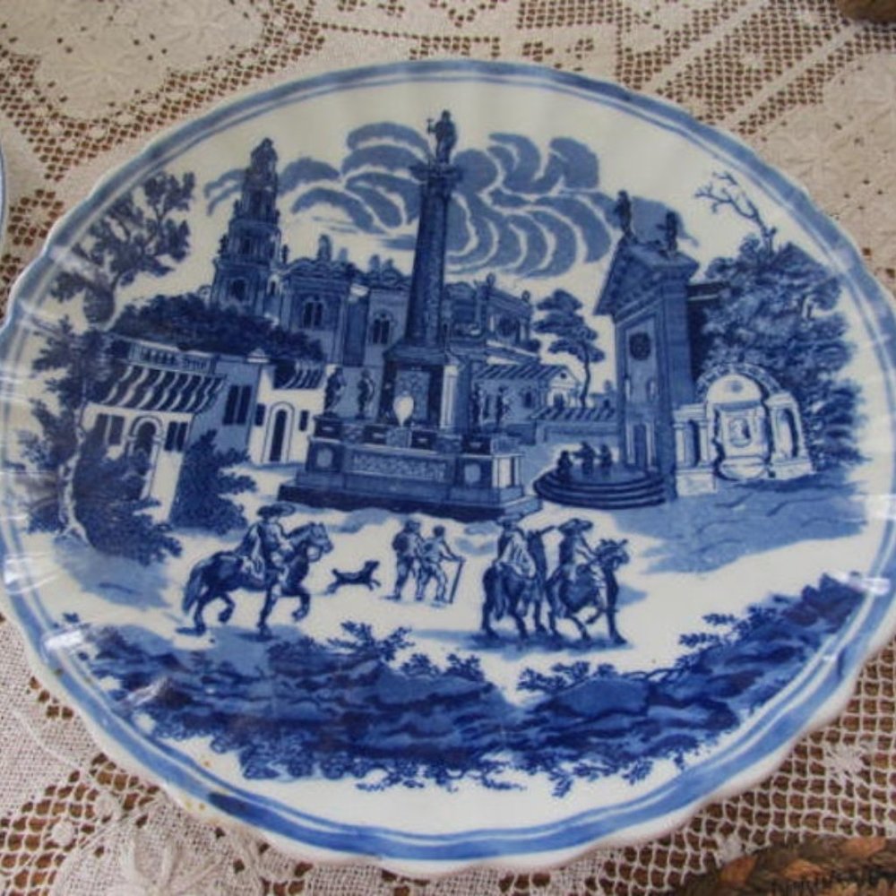 English Ironstone Charger Plate Royal Blue Ironstone England Victoria Ware China
